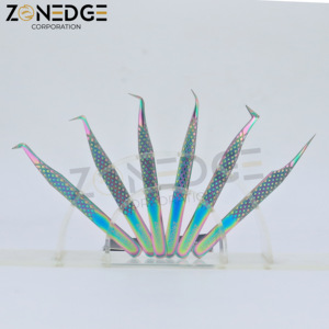 Professionnel 5 pièces pince à épiler Extension de cils ensemble anti-dérapant parfait Grip Fiber conseils pince à épiler cils en acier inoxydable pince à épiler - Product Image 6