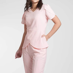 2025 été hôpital haut et pantalon ensemble Scrubs uniformes ensembles parfait à manches courtes uniforme médical - Product Image 1