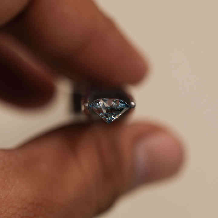 2.00 CT Greenish Blue Lab Grown Diamond Excellent Cut Fancy Color Filled Lab Created Loose Diamond for Special Jewelry IGI
