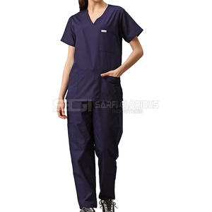 Tenues médicales d'été confortables pour femmes, couleur unie personnalisée, ensembles d'uniformes d'infirmière, tissu tricoté, vêtements de médecin - Product Image 2