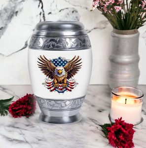 นกอินทรีศิลปะพร้อมธงโกศสำหรับขี้เถ้าผู้ใหญ่นกอินทรีขนาดเล็ก - Product Image 6