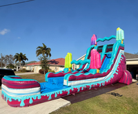 Toboggan aquatique gonflable double piste sur le thème du sport, en PVC, certifié CE, facile à installer, idéal pour la location et les fêtes