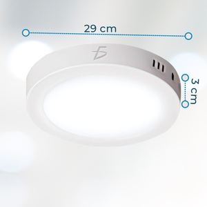 Plafonnier LED moderne avec LED blanc froid 18W, couvercle rond en aluminium, télécommande, IP44, pour salon, chambre, centre commercial, villa - Product Image 6
