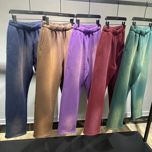 Pantalones de algodón lavados Vintage de alta calidad para mujer, pantalones de chándal lavados sostenibles con cintura elástica para invierno para mujer - Product Image 4