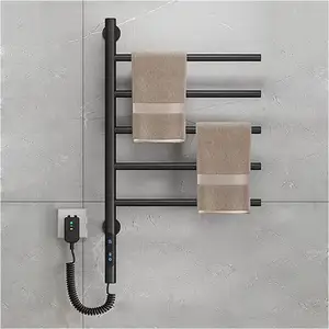 New Design Chrome Electric RotatingTowel Dryer Bathroom Heated Towel Warmer Rack