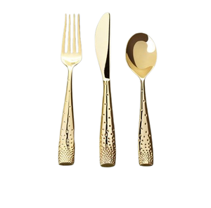 Ensemble de couverts en acier inoxydable de couleur argentée, outil de service, poignée en métal, couverts pour fêtes et événements en vrac - Product Image 3