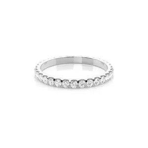 Distribuidor a granel de anillos de banda de excelente calidad de grado estándar alto Anillo de Diamante Real de oro blanco para hombres y mujeres