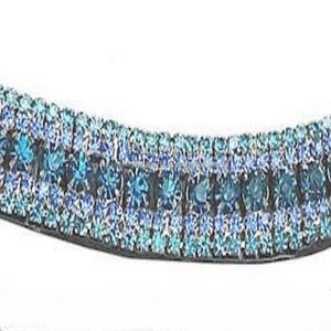 Personnalisé de nombreux modèles toutes formes 5 rangées de cristaux multicolores strass chaîne en métal noir en cuir anglais bracelet de sourcil de cheval - Product Image 1