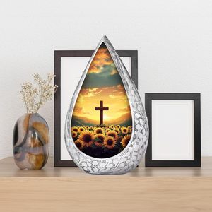 Sunflower Series Teardrop Cremation Urn for Ashes Adult Size Urn with 4 Matching Keepsake Urns <b>Funeral</b> <b>Supplies</b> - Product Image 2