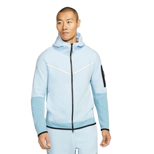 Ensemble de jogging deux pièces pour homme en molleton technique à capuche, taille plus, logo personnalisé, vêtements de sport blancs, survêtement décontracté - Product Image 3