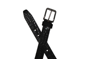 Unisex Casual Crocodile Print Cow Hide Leather Profile Belt with Alloy for Buckle Customizable From Wholesale Supplier - Product Image 4