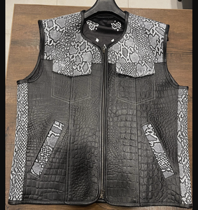 Custom High Impact Men's Leather <b>Vest</b> Outer Wear Winter Waterproof Breathable Eco-Friendly High Street Style - Product Image 2
