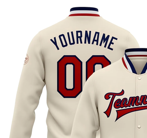 Blouson de baseball vintage en polyester avec logo OEM personnalisable pour hommes design à col montant pour la saison hivernale - Product Image 4