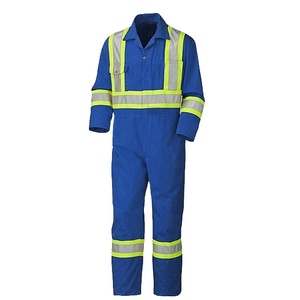 Men 2Tone Hi Vis Cargo Workwear Bottom Trouser Reflective Safety Jogging Cotton Customizable Logo Coverall - Product Image 1