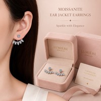 Boucles d'oreilles en argent sterling S925 avec moissanite 6 carats, design à corps divisé de 22 mm, plaqué rhodium, pour femmes, fabricant de bijoux de mariée