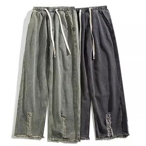 Pantalones para correr de secado rápido para hombre, 100 por ciento de algodón, holgados, para entrenamiento de gimnasia, ropa de calle para correr - Product Image 1