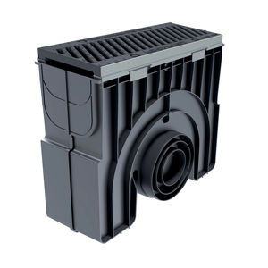Unidad de Sumidero Technodrain EVOMAX 150 HDPE con Rejilla de Hierro Dúctil Resistente, Diseño Moderno para Agua de Lluvia en Exteriores, Construcción con Certificación CE EN1433, Color Negro - Product Image 1