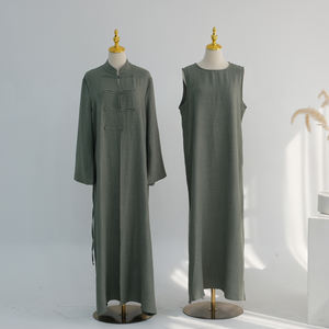 2026 इद रामादन के नए दो टुकड़ों में किमोनो अबाया और आंतरिक स्लिप ड्रेस अबाया महिला मुस्लिम कपड़े पहने - Product Image 4