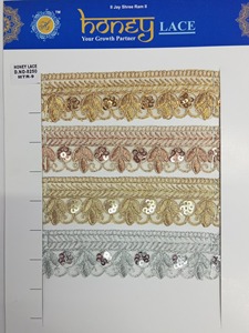 Tissu de dentelle de broderie florale dorée avec paillettes pour le style d'affaires bricolage artisanat robes de soirée sacs chaussures cadeaux - Product Image 4