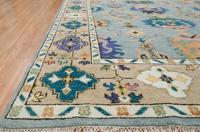 Tapis en laine noué à la main de style Oushak moderne, rose mousse, sur mesure, taille personnalisée, durable, lavable, antidérapant, design classique pour la maison