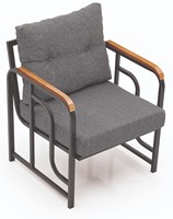 Ensemble de meubles d'extérieur Kugu Zara Mini Modern Hotel Villa, 4 pièces, structure en fer, table en bois, chaise de balcon, fabriqué en Turquie