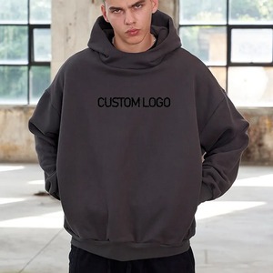 Custom Logo Mens Cotton Heavyweight <b>Sweatshirt</b> <b>Embroidery</b> Puff Printing Hoodie Oversized Crop Hoodie - Product Image 4