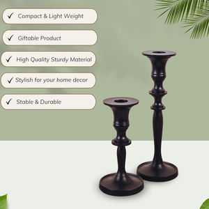 Candelero de aluminio industrial minimalista moderno diseño geométrico de líneas elegantes portavelas de metal al por mayor de Navidad - Product Image 3