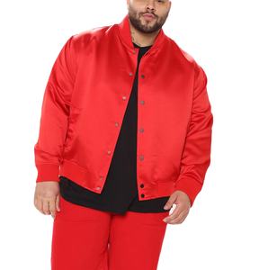 Chaqueta universitaria de satén lista para pedidos en grupo, chaqueta Bomber de béisbol OEM personalizada para equipos de eventos, ropa de calle, prendas de vestir exteriores de moda - Product Image 5