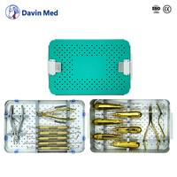Ensemble d'instruments dentaires vétérinaires Davin Med pour l'extraction des dents des chiens et des chats, chirurgie buccale des animaux de compagnie, kit en acier inoxydable