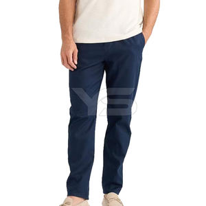 Jogger de entrenamiento de atleta con logotipo personalizado para hombre, pantalones de Jogger informales no tejidos planos rectos teñidos lisos de tela de algodón 100% - Product Image 5