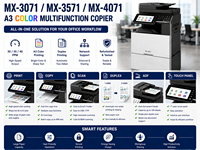 Photocopieur multifonction couleur A3 d'occasion MX3071 MX3571 MX4071 30 35 40ppm Imprimante Scanner Recto Verso Machine de Bureau