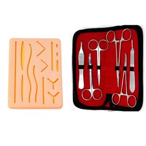 Kit de práctica de silicona para estudiantes con estuche negro, kit de sutura personalizado, instrumento médico, sutura médica profesional para la piel - Product Image 1