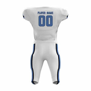 Cómodo ligero 100% poliéster uniforme de fútbol americano transpirable Jersey y pantalón con mangas cortas - Product Image 5