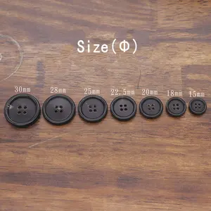 Botones de cuerno de búfalo marrón de costura con reverso plano de 4 agujeros de moda personalizada, botones en blanco de cuerno de búfalo real ecológicos, cuentas para camisas - Product Image 6