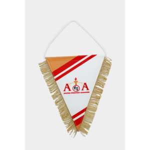 Premium Double Sided Crystal Satin Pennant <b>Banner</b> Triangle Cut Gold Fringes AS0228 Custom Digital Portable Custom <b>Banner</b> - Product Image 1