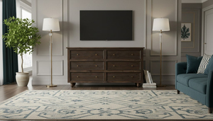 Cómoda de 6 Cajones de Roble Blanco Macizo Estilo Granja de Charleston, Frentes de Pino Reciclado, Rieles de Cierre Suave, Ecológica y Duradera para Sala de Estar - Product Image 2