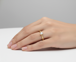 Anillo de Diamantes con Corte de Pera para Mujer, Diamantes Cultivados en Laboratorio - Product Image 5