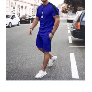 Vêtements personnalisés de créateur décontractés d'été de haute qualité Ensemble de shorts à logo pour hommes Étiquettes de logo personnalisées de couleur unie Skinny Fit Cotton Spandex - Product Image 3