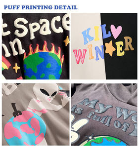 Sudadera con Capucha para Hombre, Estilo Urbano, Sin Cordones, Felpa de Algodón Gruesa, Oversize, con Estampado 3D Puff Personalizado - Product Image 5