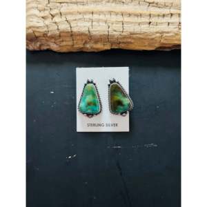 Elouise Kee Royston Turquoise & <b>Sterling</b> <b>Silver</b> <b>Stud</b> Earrings Bezel Setting Post Earring - Product Image 1