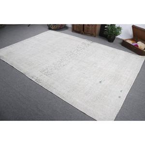 Tapis turc 6,6 x 9,9 pieds, grand tapis vintage, tapis en laine persane blanc - Product Image 4