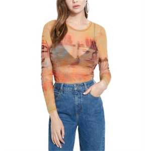 Top in Rete Casual da Donna For Guess La 1981 Taglia XS Oro Multicolore Traspirante - Product Image 1