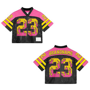 Camiseta de fútbol americano para hombre con cuello en V de malla sublimada, personalizada, de manga corta, estilo urbano, talla grande - Product Image 3