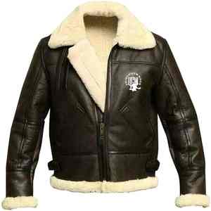 UNIQUE GYM WEAR Veste réversible pour femme en cuir véritable et toile, doublure en fausse fourrure, imperméable, coupe-vent, écologique, pour l'hiver - Product Image 3