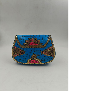 Custom Made Metal Mosaic Bags in Blue and <b>Red</b> Colors Ideal for Fashion Accessory Stores for Resale by Luxury crafts - Product Image 1