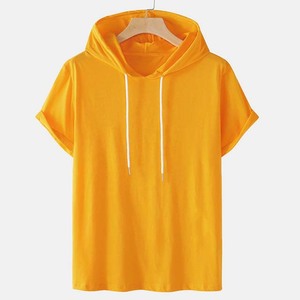 Nueva Moda Otoño Sudadera Lisa de Algodón de Manga Corta para Hombre con Capucha Bordada y Estampado Personalizado Juvenil - Product Image 6