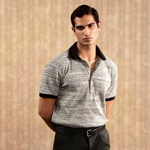Wholesale Jacquard Knitted <b>Vintage</b> Old Money Style Men's <b>Polo</b> T <b>Shirt</b> Short Sleeve Contrast Collar Needle Drop <b>Polo</b> <b>Shirts</b> - Product Image 6