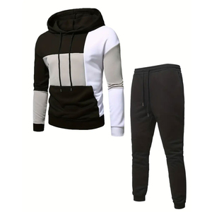 OEM 100% Cotton Fleece Tracksuits for Men 2-Piece <b>Set</b> with Zip-up Hoodie Drawstring <b>Jogger</b> <b>Plus</b> <b>Size</b> Winter Season Essentials - Product Image 2