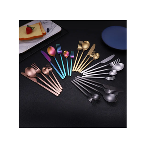 Ensemble de couverts 5 pièces en acier miroir ensemble de couverts couteau fourchette cuillère laiton ensemble de couverts à salade au plus bas prix - Product Image 1