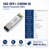 Module émetteur-récepteur optique 10G SFP+ CWDM-18 1610nm 40km Monomode Duplex LC
